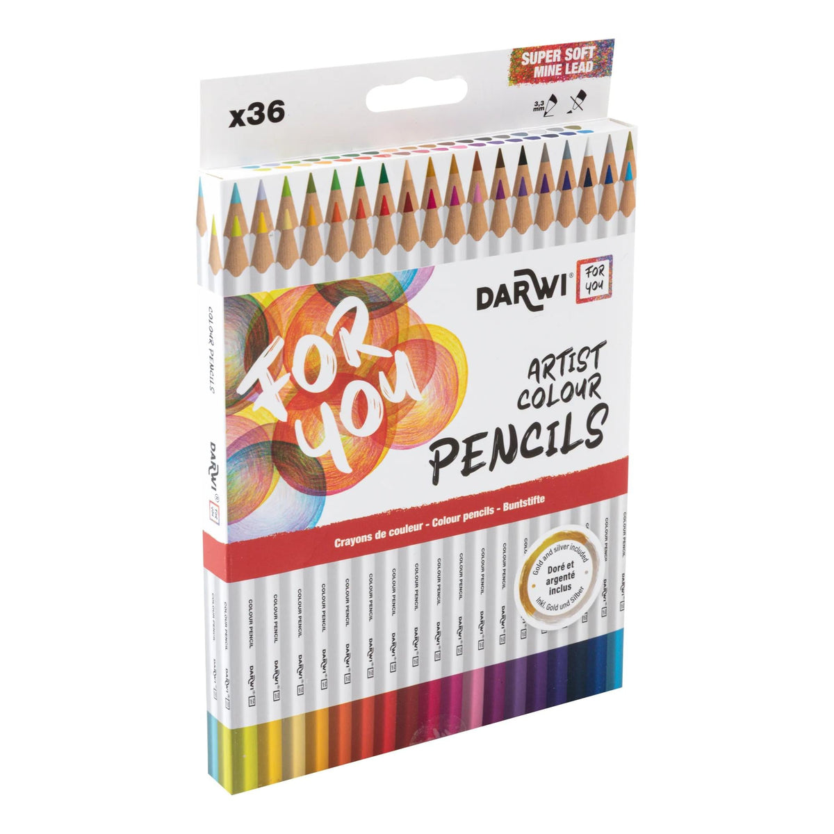 DARWI set di matite colorate 36 pz
