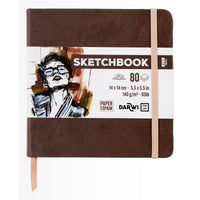 Blocco da disegno DARWI Brown 14 x 14 cm 140 g 80 fg