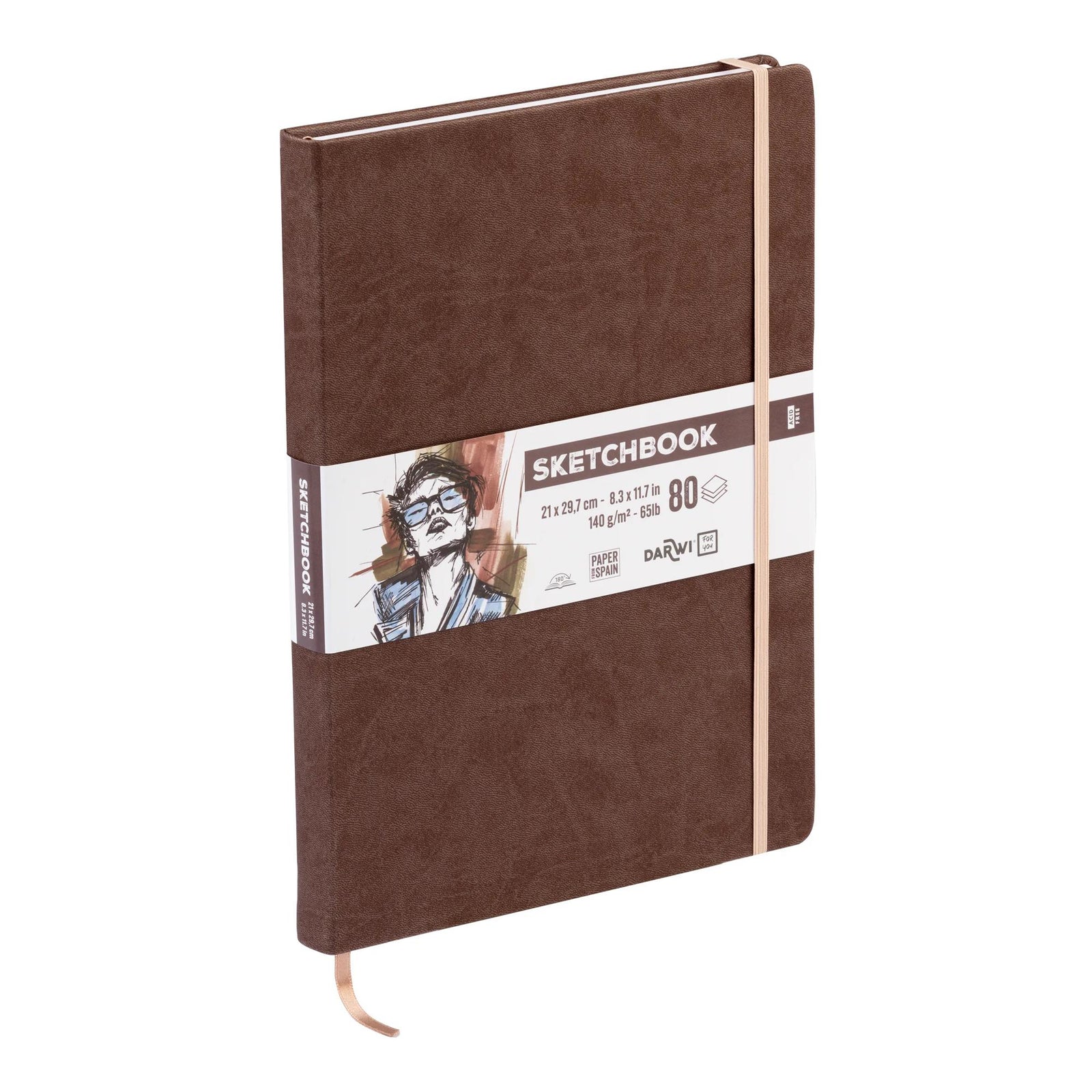 Album da disegno DARWI Brown A4 140 g/m² 80 fogli