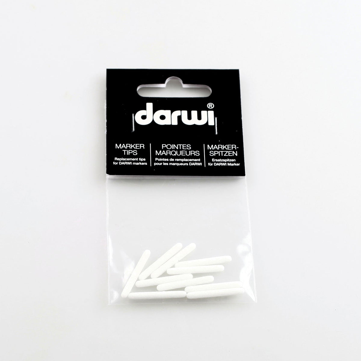 DARWI Tex Glitter punte di ricambio per pennarelli per tessuti 2 mm – 10 pz
