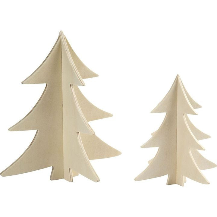 Decorazione in legno - albero di Natale 2 pz — immagine 1