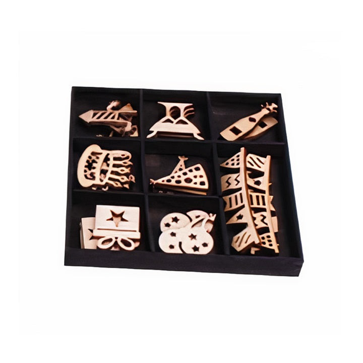 Decori in legno - set da 24 pezzi - scegli | motivi diversi
