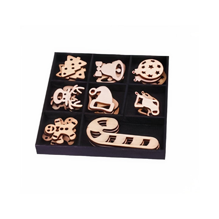 Decori in legno - set da 24 pezzi - scegli | motivi diversi