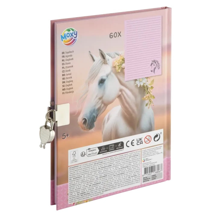 Diario segreto del cavallo con serratura e chiave A5 60 fogli di MOXY