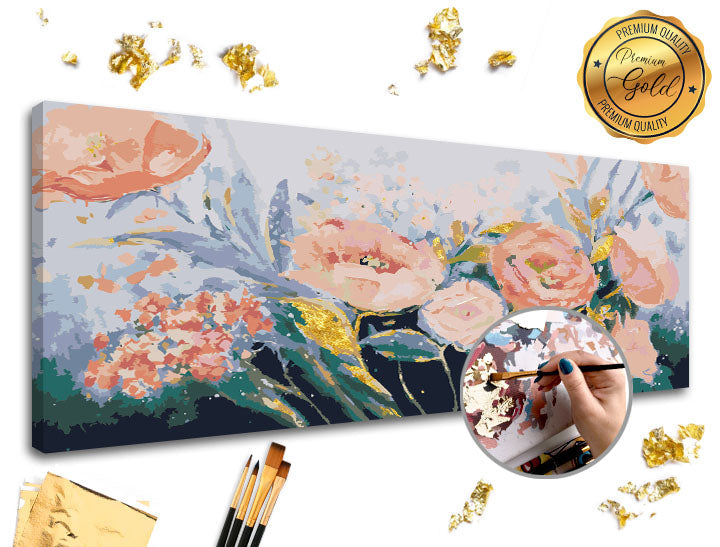 Dipingere con i numeri PREMIUM GOLD | Un giardino di rose