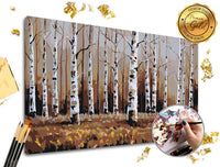 Dipingere con i numeri PREMIUM GOLD | Bosco di betulle