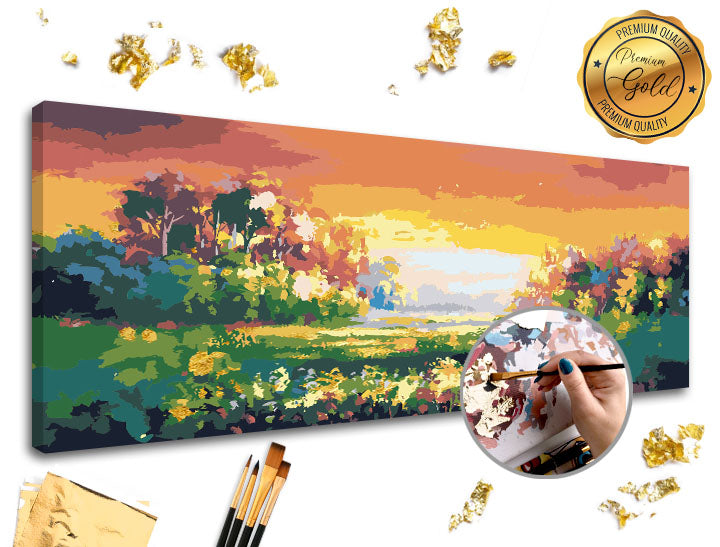 Dipingere con i numeri PREMIUM GOLD | Paesaggio pastello