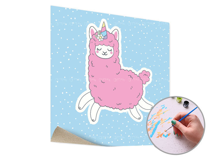 Dipingere con i numeri ROSA LAMA UNICORNO | Level Starter