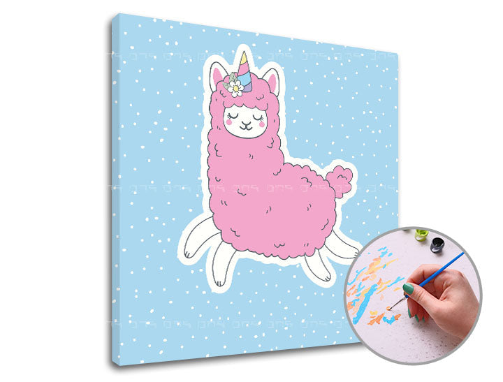 Dipingere con i numeri ROSA LAMA UNICORNO | Level Starter