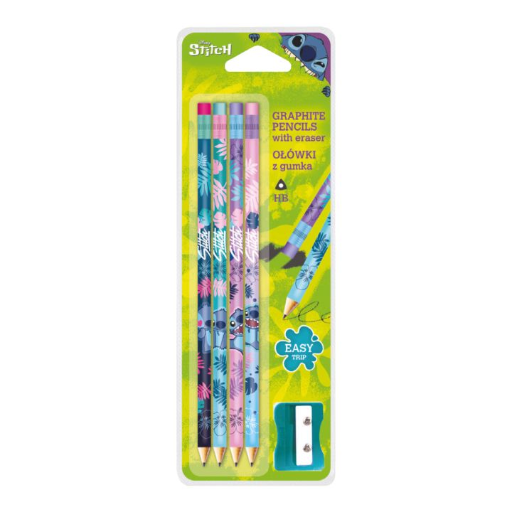 Disney Stitch Set di matite triangolari con temperino