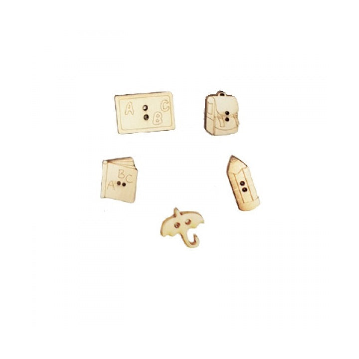 Decorazioni in legno in miniatura | scegli un set - a scuola 5 pz