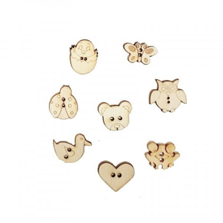 Decorazioni in legno in miniatura | scegli un set - ZOO 8 pz