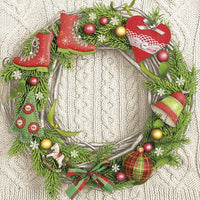 Eco tovagliolo per decoupage Classic Garland on Wool Pattern - 1 pz