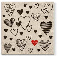 Eco tovagliolo per decoupage Heart - 1 pz