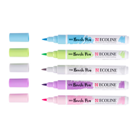 ROYAL TALENS Ecoline set di pennarelli acquerellabili a pennello PASTEL - 5 pz