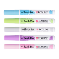 ROYAL TALENS Ecoline set di pennarelli acquerellabili a pennello PASTEL - 5 pz