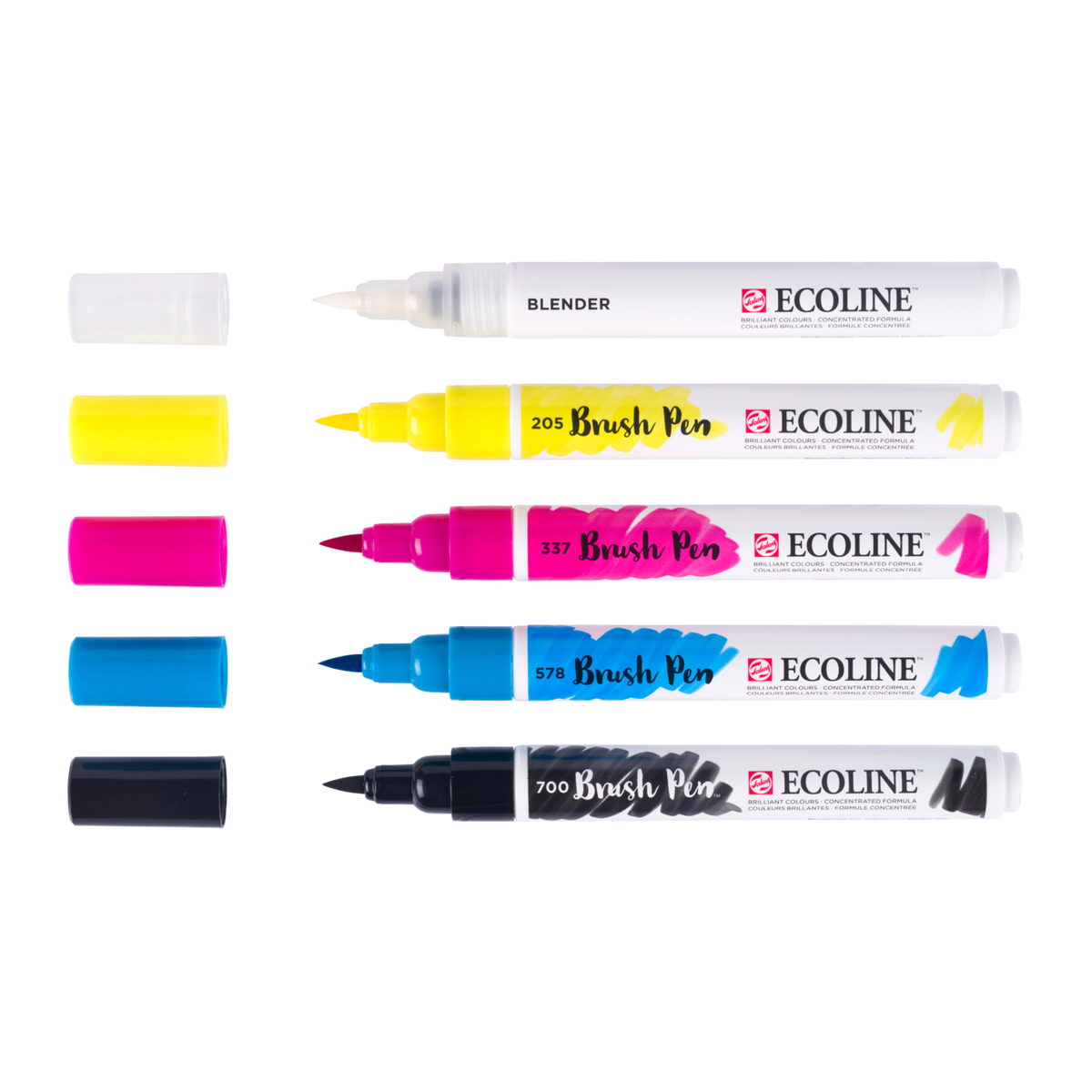 ROYAL TALENS Ecoline set di pennarelli acquerellabili brush pen PRIMARY 5 colori