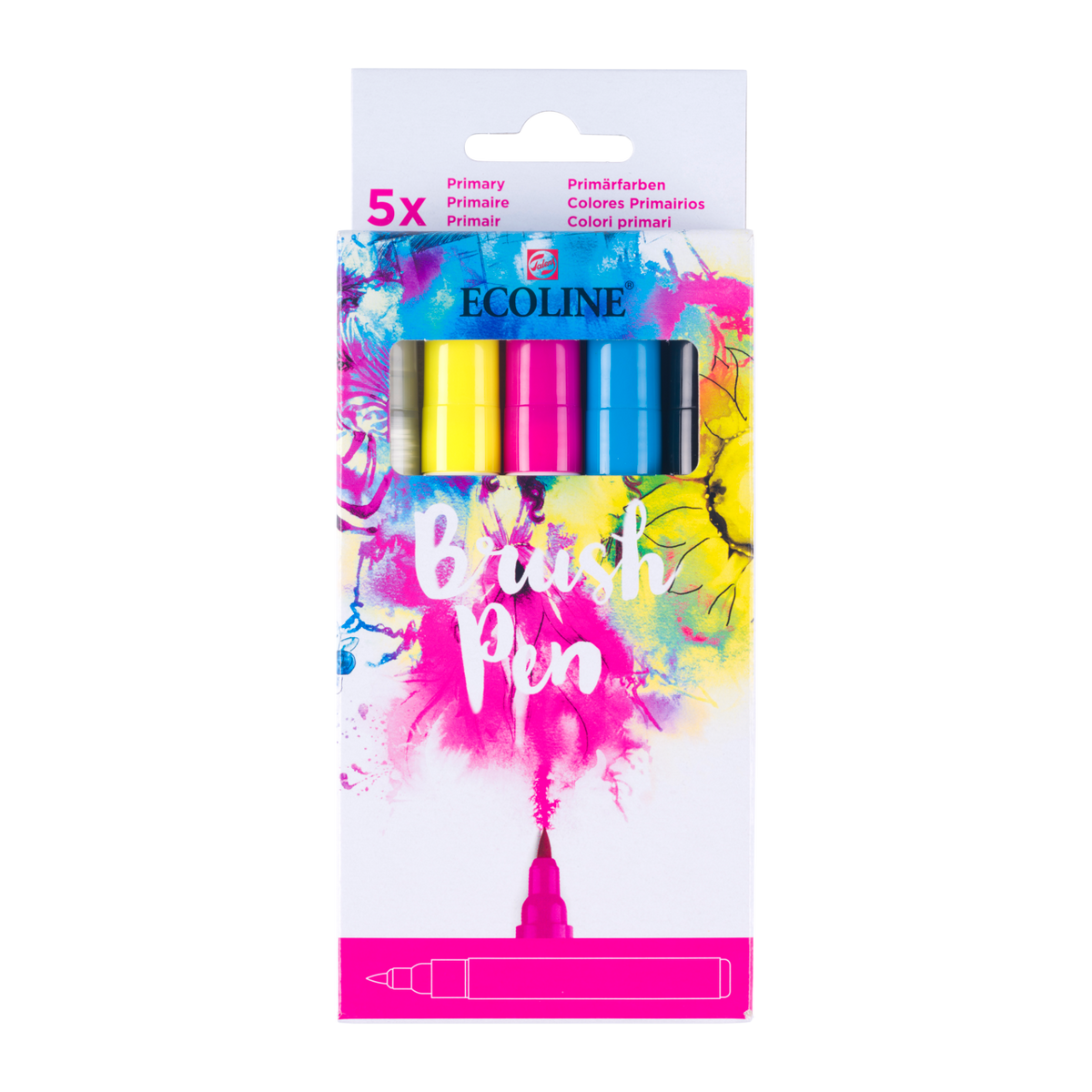 ROYAL TALENS Ecoline set di pennarelli acquerellabili brush pen PRIMARY 5 colori