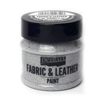 Colore per tessuto e pelle Pentart 50 ml – Glittering silver