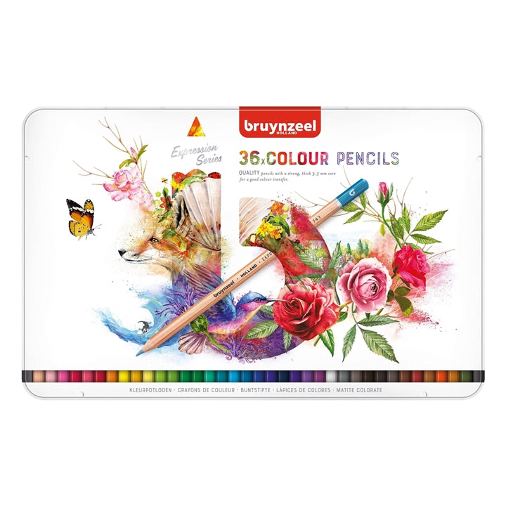 Matite colorate Bruynzeel serie Expression in scatola di latta – 36 pz