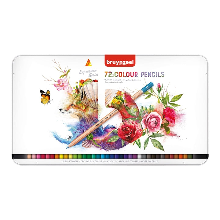 Matite colorate Bruynzeel serie Expression in scatola di latta – 72 pz