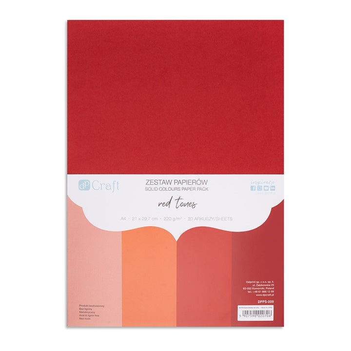 Carta colorata DP Craft 20 pezzi – red tones