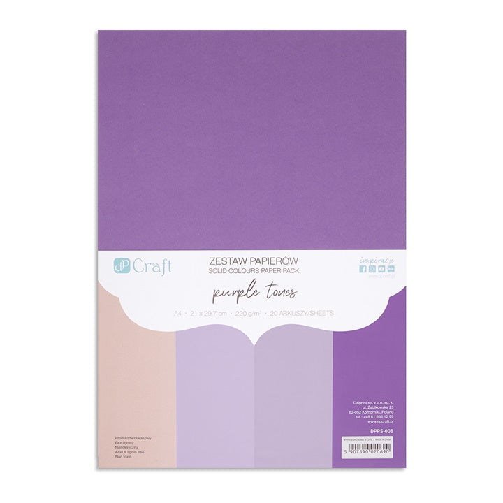 Carta colorata DP Craft 20 pezzi – purple tones