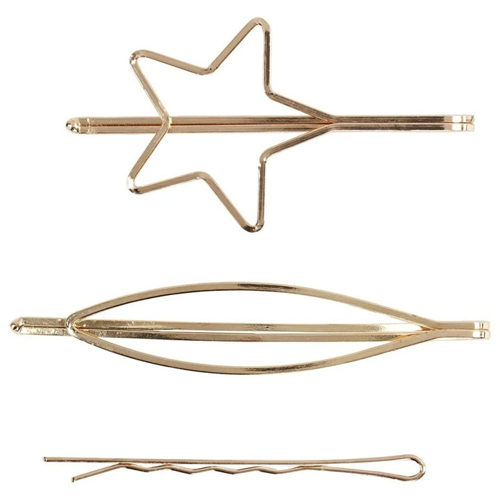 Fermagli per capelli dorati - Set di 3