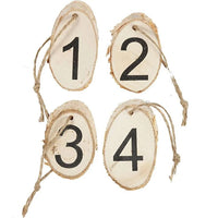 Fette di legno ovali con cordino
