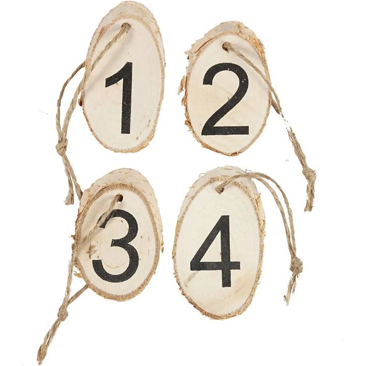 Fette di legno ovali con cordino