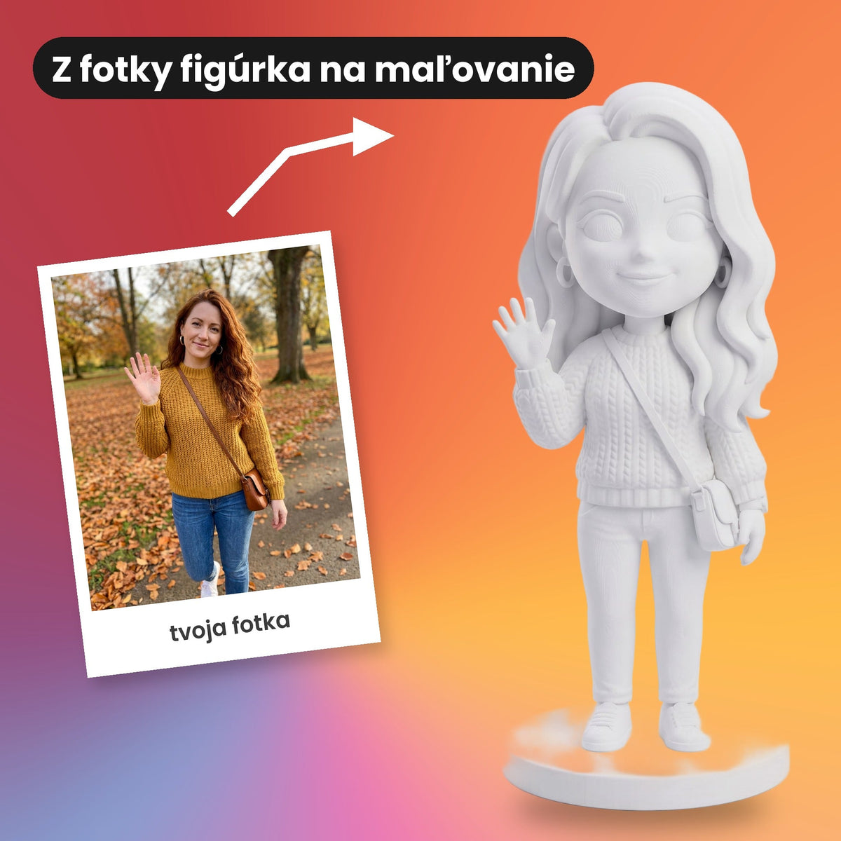Figurina chibi dalla foto da dipingere