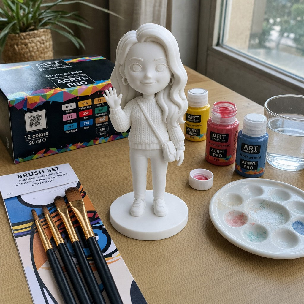Figurina chibi dalla foto da dipingere