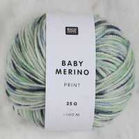 Filato baby merino 100 m multicolore – blu-bianco