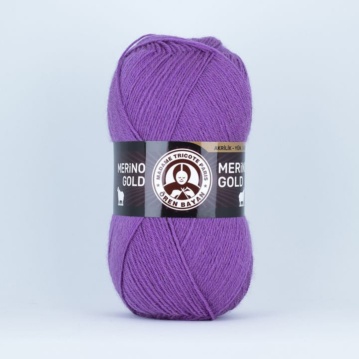 Filato per maglieria Madame Tricote Paris Merino Gold 100 g | scegli un colore - viola