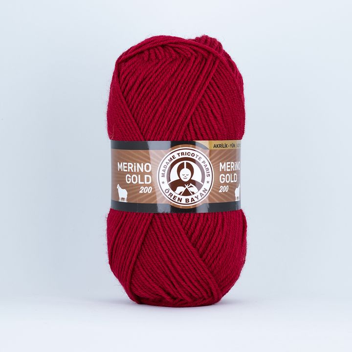 Filato per maglieria Madame Tricote Paris Merino Gold 200 - 100 g | scegli un colore - rosso