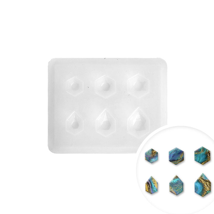 Forma professionale in silicone Pentart - esagoni con pietre preziose