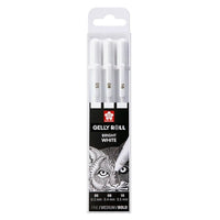 Penne gel Sakura Gelly Roll bianco brillante - 3 pezzi – 05-08-10 mix