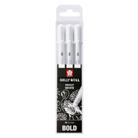 Penne gel Sakura Gelly Roll bianco brillante - 3 pezzi – 10 bold