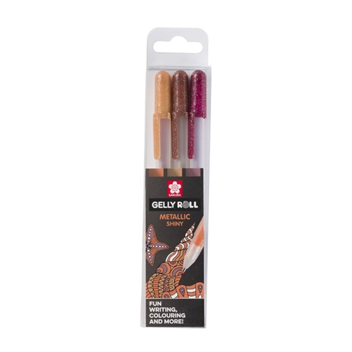 Penne gel Sakura Gelly Roll METALLIC - 3 pezzi – nature