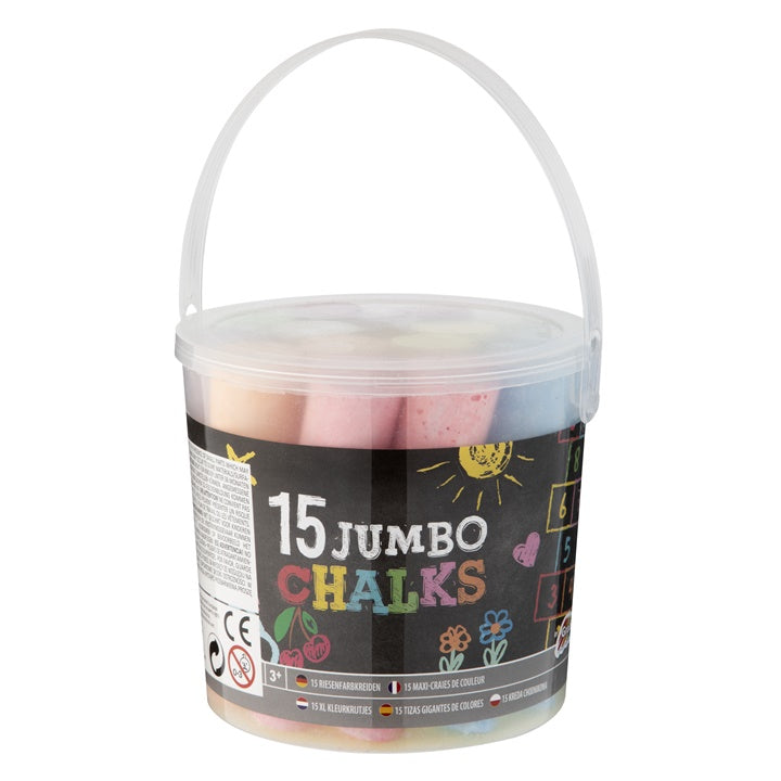 Gessetti colorati JUMBO in un secchiello 15 pz.