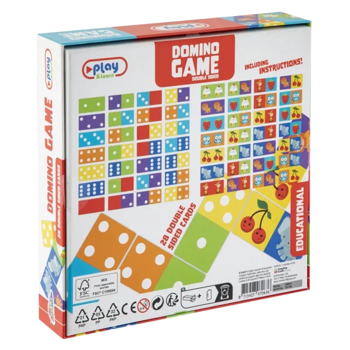 Gioco del domino a doppia faccia - 28 carte educative
