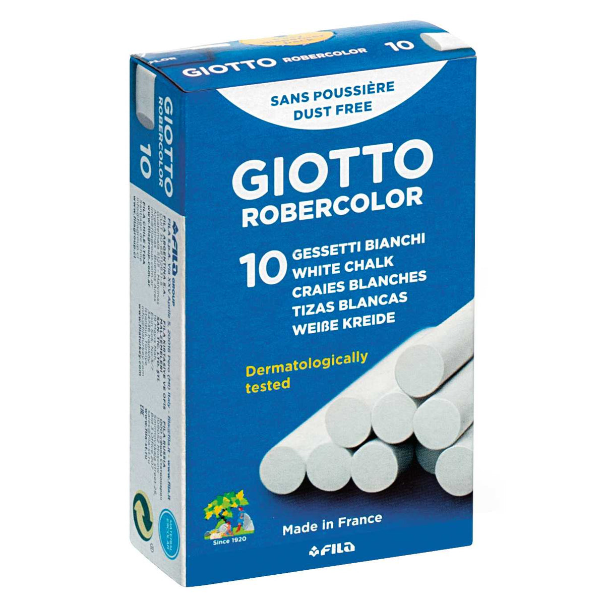 Gessetti bianchi antipolvere GIOTTO Robercolor 10 pz