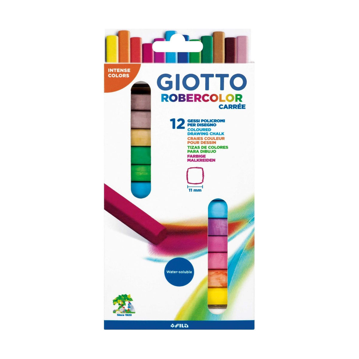 GIOTTO Robercolor Carré gessetti antipolvere quadrati colorati 12 pz