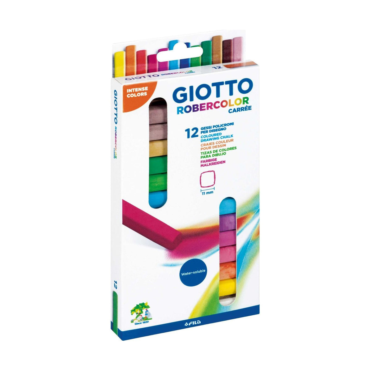 GIOTTO Robercolor Carré gessetti antipolvere quadrati colorati 12 pz