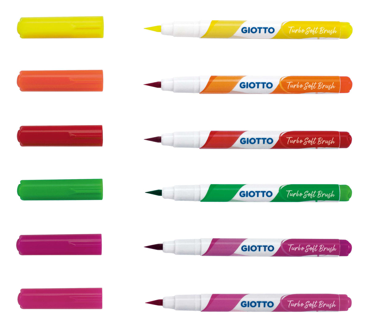 Pennarelli a pennello GIOTTO Turbo Soft Brush Fluo 6 pz