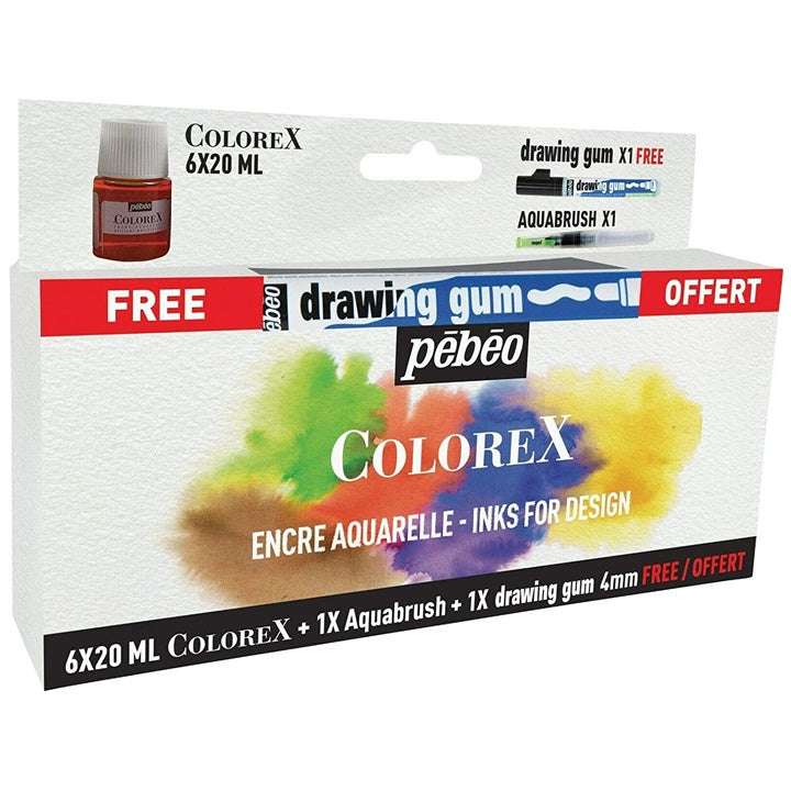 Inchiostro acquerello Colorex Pebeo - set 6 x 20 ml