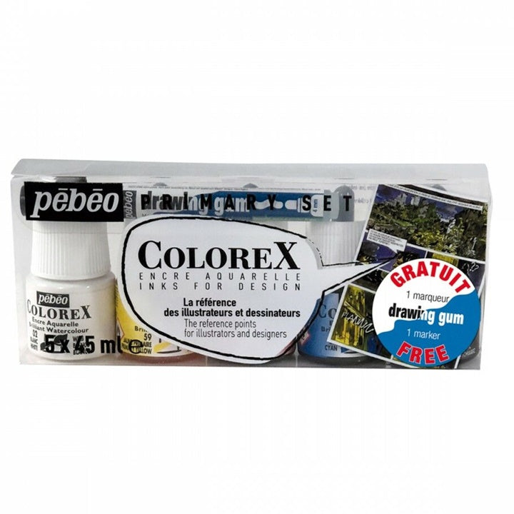 Inchiostro acquerello Colorex Pebeo - set base 5 x 45 ml