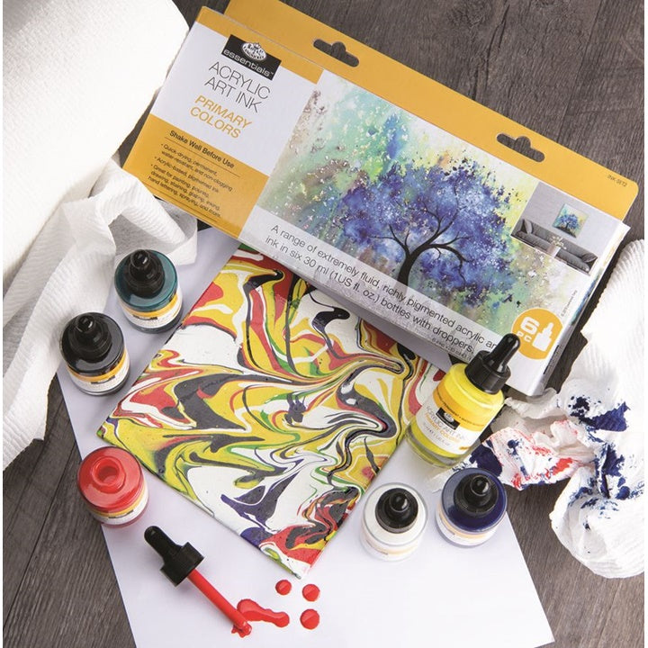Inchiostro acrilico Royal & Langnickel colori primari 6 x 30 ml — immagine 2