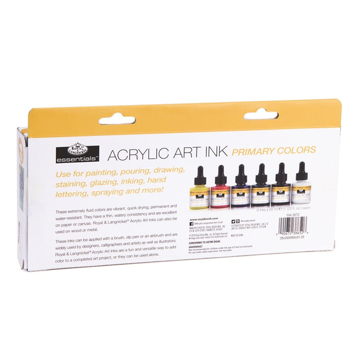 Inchiostro acrilico Royal & Langnickel colori primari 6 x 30 ml — immagine 4