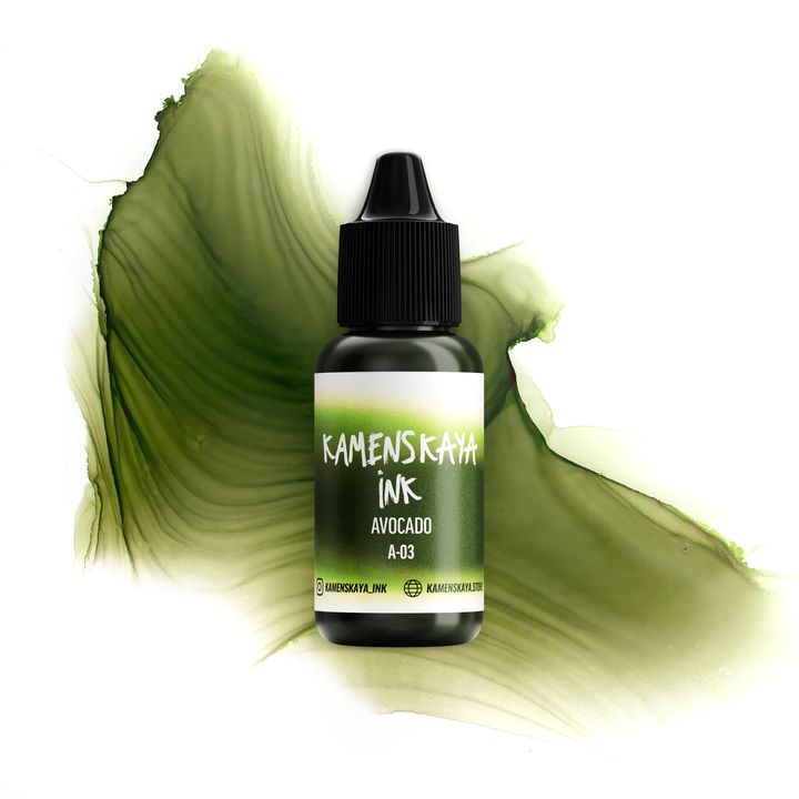 Inchiostro ad alcool KAMENSKAYA A-LINE 15ml | diverse tonalità - avocado